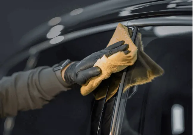 Polishing a car