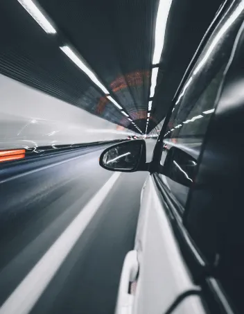 Car on a highway with window tint